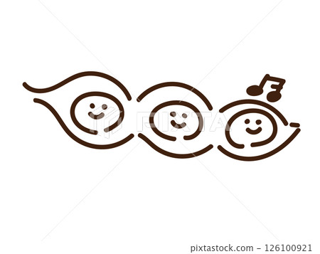 手繪簡單毛豆套裝：單色 126100921