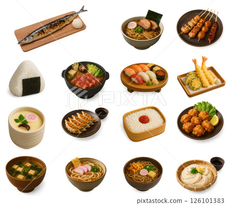 A set of various Japanese food A set of various Japanese food 126101383