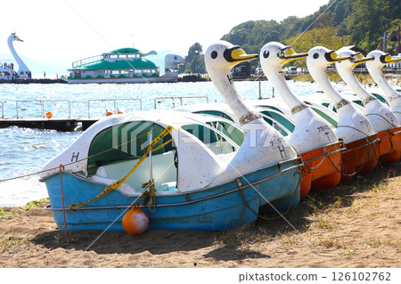 Lake Inawashiro, Inawashiro sightseeing boat, Inawashiro, Hakucho-maru, Nagahama, Lakeside, Kame-maru, Swan boat, Lake, Fukushima Prefecture, Okinazawa 126102762