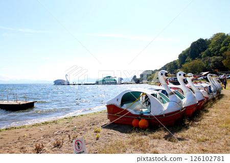 豬苗代湖, 豬苗代遊覽船, 豬苗代, 白鳥丸, 長濱, 湖畔, 龜丸, 天鵝船, 湖, 福島縣, 沖澤 126102781