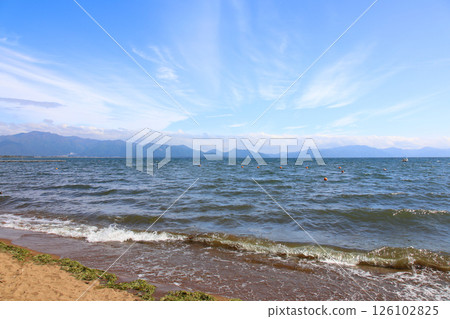 Lake Inawashiro, Inawashiro sightseeing boat, Inawashiro, Hakucho-maru, Nagahama, Lakeside, Kame-maru, Swan boat, Lake, Fukushima Prefecture, Okinazawa Lake Inawashiro, Inawashiro sightseeing boat, Inawashiro, Hakucho-maru, Nagahama, Lakeside, Kame-maru, Swan boat, Lake, Fukushima Prefecture, Okinazawa 126102825