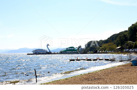 豬苗代湖, 豬苗代遊覽船, 豬苗代, 白鳥丸, 長濱, 湖畔, 龜丸, 天鵝船, 湖, 福島縣, 沖澤 126103025