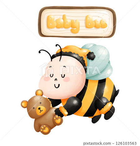 baby bee clipart, baby shower, baby decor, nursery. 126103563