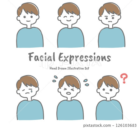 Male facial expression set Male facial expression set 126103683