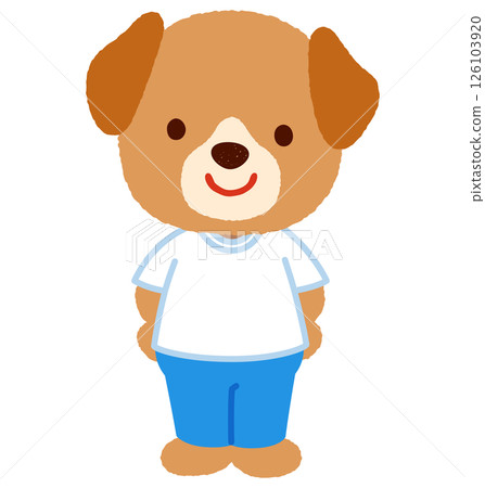Cute dog character sportswear staff 126103920