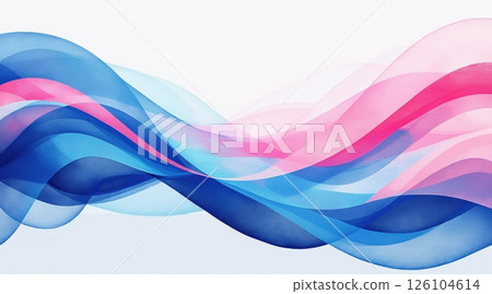 Abstract waves in blue and pink shades on a light background. Abstract waves in blue and pink shades on a light background. 126104614