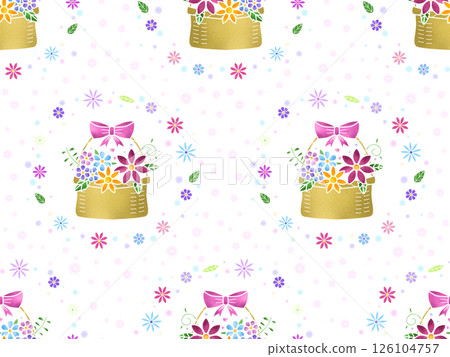 Flower basket seamless pattern A 126104757