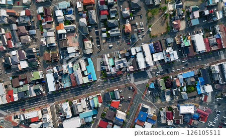 Aerial view of modern city and roads Aerial view of modern city and roads 126105511