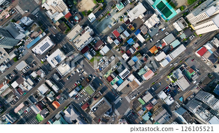 Aerial view of modern city and roads Aerial view of modern city and roads 126105521