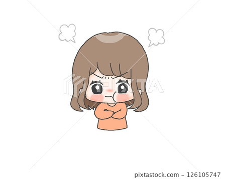 一個憤怒的女孩的插圖 一個憤怒的女孩的插圖 126105747