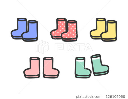 set of colorful boots 126106068