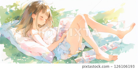 Girl relaxing in nature 126106193