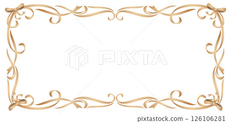 decorative golden frames with swirls and ribbons on a white background elegant element for your text, invitations and greeting cards, stationery design materials printing, screen printing, paper craft decorative golden frames with swirls and ribbons on a white background elegant element for your text, invitations and greeting cards, stationery design materials printing, screen printing, paper craft 126106281