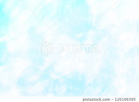 Hand-drawn crayon and watercolor background in blue 126106395