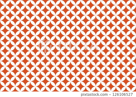 Japanese pattern of Shippo motif, dark vermilion, dark reddish brown, simple illustration background Japanese pattern of Shippo motif, dark vermilion, dark reddish brown, simple illustration background 126106527