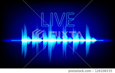LIVE Radio with Sound Wave Spectrum Background 126106535