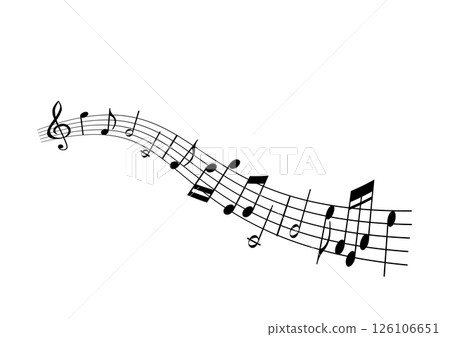 Gradually growing notes sloping downwards to the right Gradually growing notes sloping downwards to the right 126106651