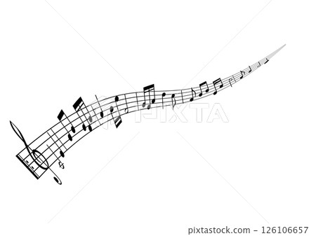 簡單編排的輕柔起伏的音符 簡單編排的輕柔起伏的音符 126106657