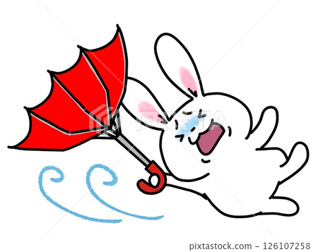 A rabbit affected by a typhoon 126107258