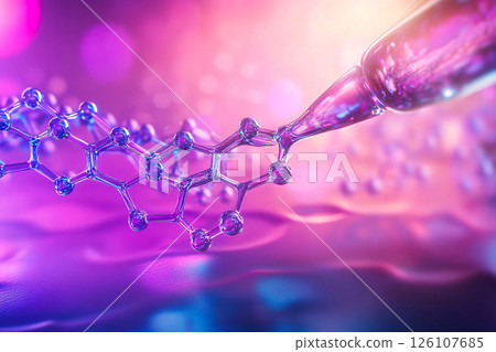 Close up of lab showing nanostructure analysis, nano biotech in medicine, copy space 126107685