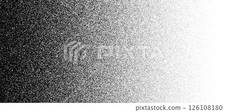 Noise dot grain background with abstract gradient of monochrome dotwork, vector grunge texture. Grain noise background of black dots and grainy halftone fade with stipple effect of sand dust particles 126108180