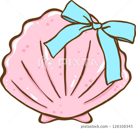 Coquette Seashell Pink Shell with Blue Ribbon bow Pastel Summer Coquette Seashell Pink Shell with Blue Ribbon bow Pastel Summer 126108343