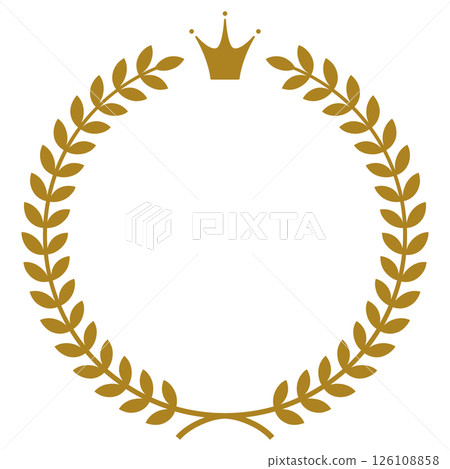 Ranking frame with crown and ribbon 4 [Gold] 126108858