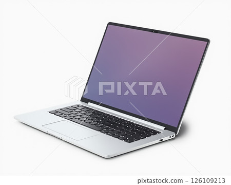 Sleek modern laptop on a white background showcasing minimalist design and potential for productivity Sleek modern laptop on a white background showcasing minimalist design and potential for productivity 126109213