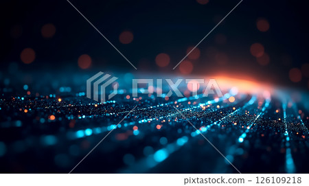 Colorful light patterns create a stunning visual effect in a dark background at night 126109218