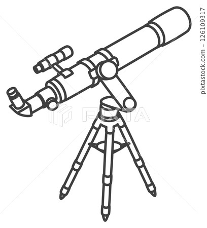 Astronomical telescope (refracting type, altazimuth mount) 126109317