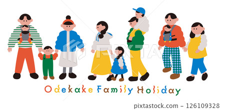 Set of family going out 126109328