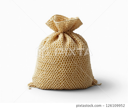 Natural fiber mesh bag for shopping or storage that promotes eco-friendly practices Natural fiber mesh bag for shopping or storage that promotes eco-friendly practices 126109952