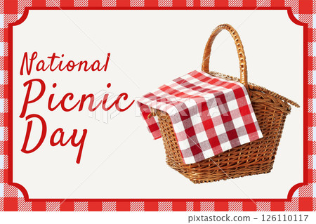 National Picnic Month - Day, design for advertising with attributes and text 126110117