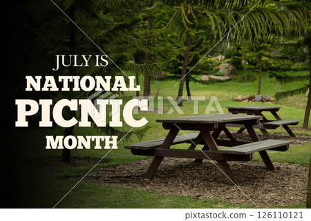 National Picnic Month - Day, design for advertising with attributes and text National Picnic Month - Day, design for advertising with attributes and text 126110121