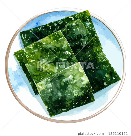 Roasted seaweed watercolor illustration AI generation Roasted seaweed watercolor illustration AI generation 126110151