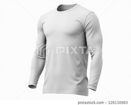 Long sleeve shirt displayed in a clean studio setting under soft lighting, showcasing its smooth texture and simple design Long sleeve shirt displayed in a clean studio setting under soft lighting, showcasing its smooth texture and simple design 126110983