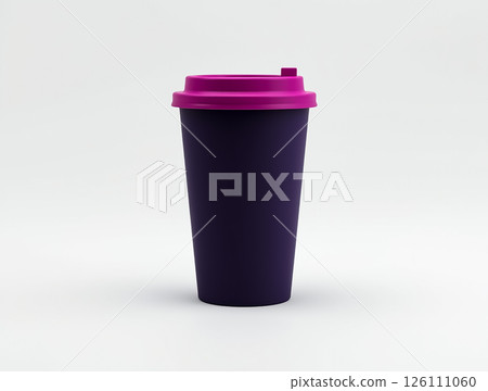 Stylish reusable cup designed for sustainability features a striking purple exterior and pink lid for a modern touch Stylish reusable cup designed for sustainability features a striking purple exterior and pink lid for a modern touch 126111060
