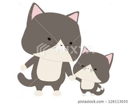 A mother and her cat holding hands A mother and her cat holding hands 126113035