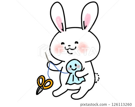 A rabbit making a Teru Teru Bouzu 126113260