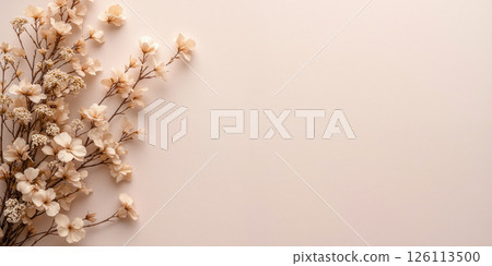 Textured Paper with Light Creases in Soft Beige and Pastel Pink Tones A cozy, organic background featuring a soft, textured 126113500