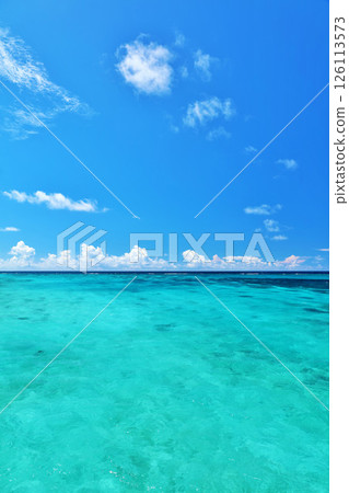 Okinawa Miyakojima blue sky and sea 126113573
