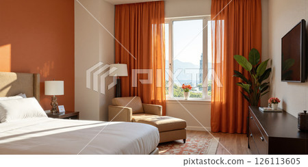 Papaya Punch & Sandy Beige - A lively mix of papaya punch orange and sandy beige, ideal for tropical getaways 126113605