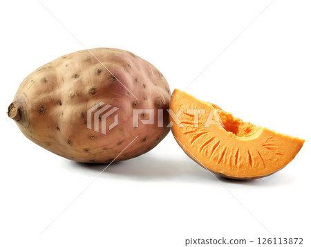 Sweet Potato (Ipomoea batatas) Orange-fleshed sweet potatoes with a rich, sugary flavor, roasted, mashed, or used in soups and pies. 126113872