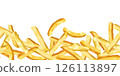 Falling French fries seamless pattern 126113897