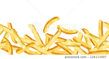 Falling French fries seamless pattern Falling French fries seamless pattern 126113897