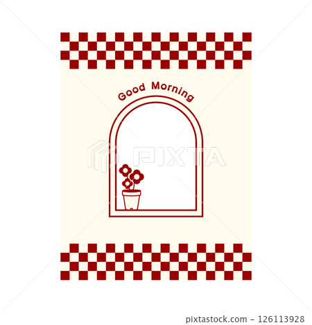 American Diner Style Impressive Window Frame Card Template Red American Diner Style Impressive Window Frame Card Template Red 126113928