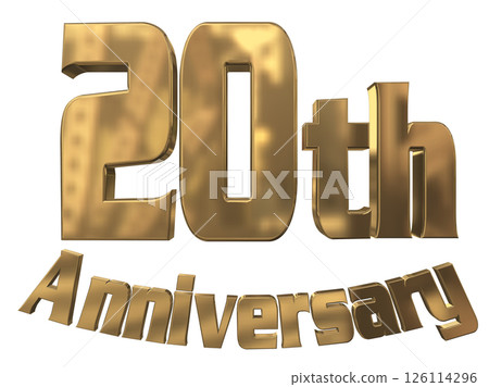 3DCG text "20th Anniversary/20th Anniversary Mark Sparkle" 126114296
