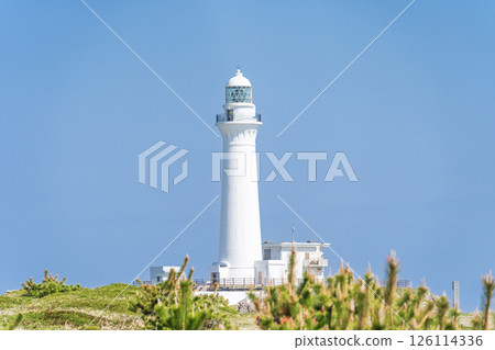"Aomori Prefecture" The white Shiriyazaki Lighthouse, located at the edge of Honshu, Shimokita Peninsula "Aomori Prefecture" The white Shiriyazaki Lighthouse, located at the edge of Honshu, Shimokita Peninsula 126114336