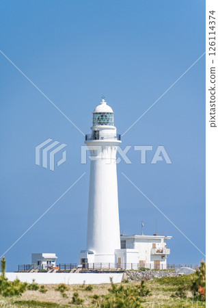 "Aomori Prefecture" The white Shiriyazaki Lighthouse, located at the edge of Honshu, Shimokita Peninsula "Aomori Prefecture" The white Shiriyazaki Lighthouse, located at the edge of Honshu, Shimokita Peninsula 126114374