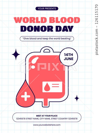 Blood Donor Day Awareness Illustration with Flat Vector Graphics Flyer Blood Donor Day Awareness Illustration with Flat Vector Graphics Flyer 126115170